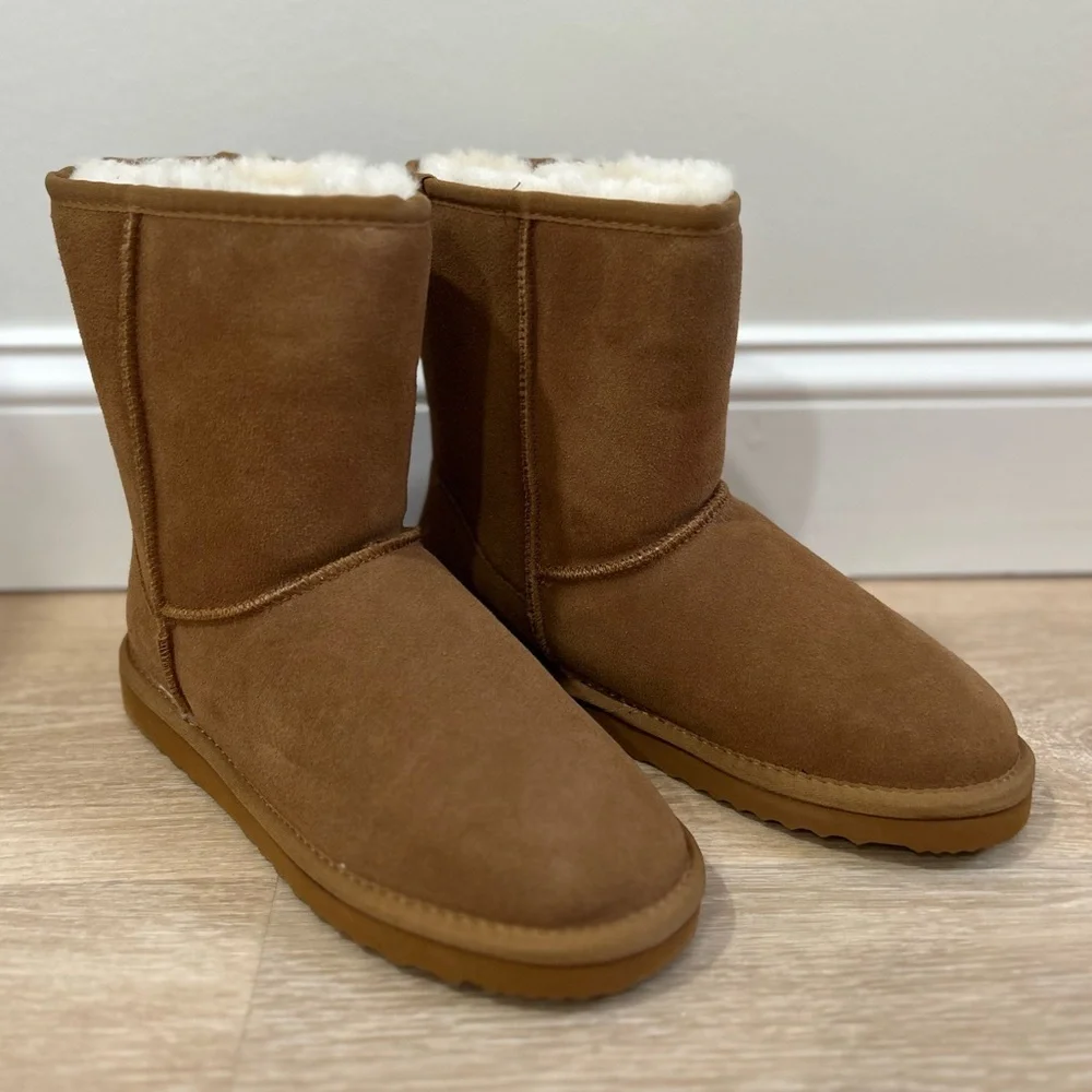 Quince Australian Shearling Mid Calf Boots Pecan Brown Women’s Size 8 NEW